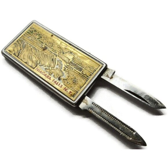 Niagara Falls New York Knife File Money Clip Stainless Steel Wallet Credit Card - Picture 9 of 9
